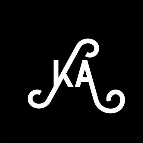 KA letter logo design on black background. KA creative initials letter ...