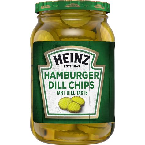 Heinz Hamburger Dill Pickle Chips 16 Fl Oz Jar