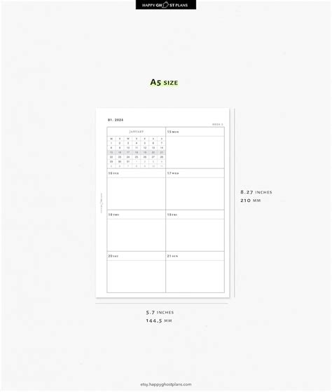 Weekly Overview Planner Printable Insert For A Planner W Etsy