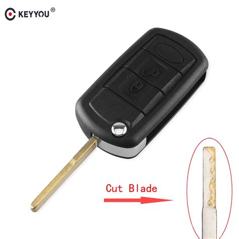 KEYYOU 3 Buttons Flip Folding Key Shell For Land Rover Discovery LR3