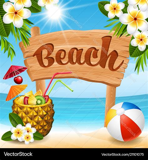 Beach banner Royalty Free Vector Image - VectorStock