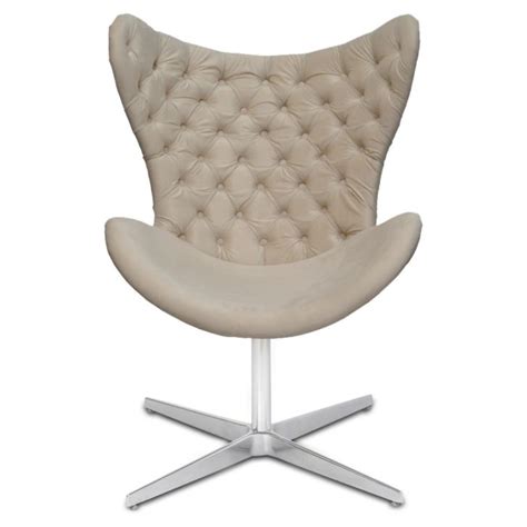 Poltrona Egg Slim Capiton Encapado Suede Nude Base Girat Ria Alum Nio