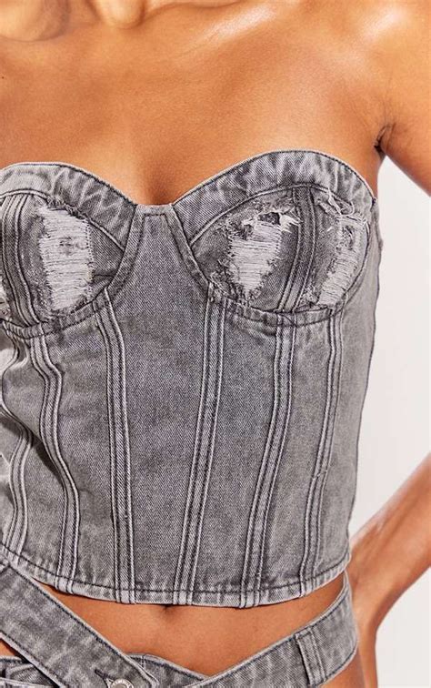 Strapless Denim Corset Women Corset