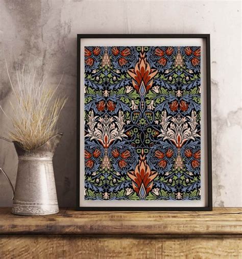 William Morris Snakeshead Cross Stitch Pattern PDF Arts And Crafts