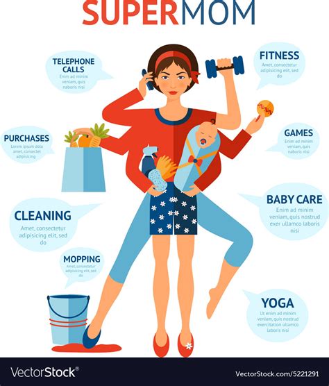 Super Mom Concept Royalty Free Vector Image VectorStock