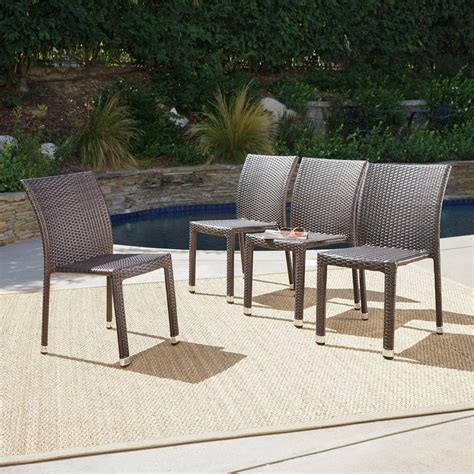 Christopher Knight Home Dover Outdoor Wicker Armless Stacking Chairs