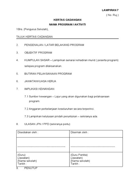 Format Kertas Cadangan Program 2022 Pdf