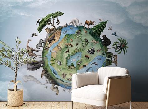 Animal wallpaper wallpaper murals for kids room