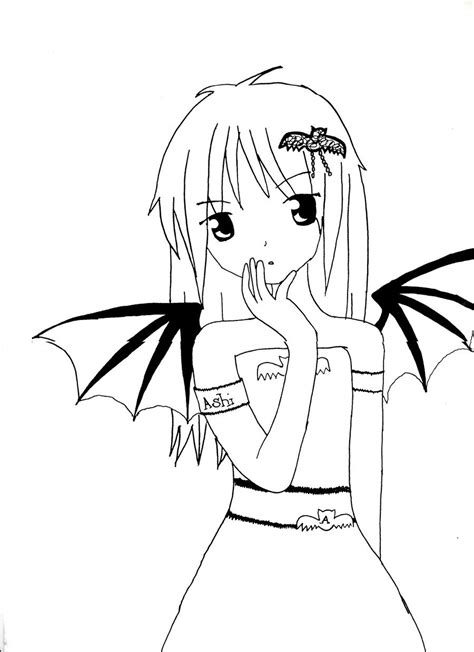 Vampire Girl Line Art By Ashikitsunechan On Deviantart