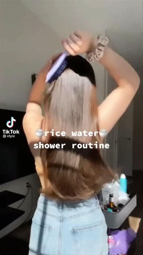 Rice Water Shower Routine 🛁 Shower Routine Hair Treatment Hair Styles