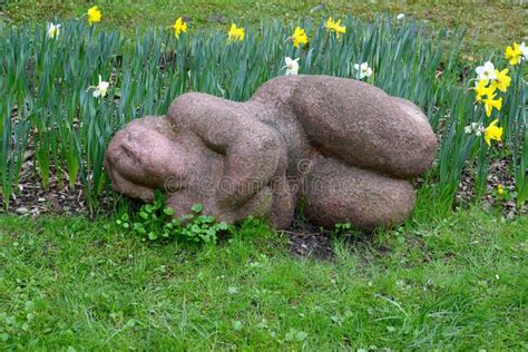 The Statue Of The Nude Woman Lying On A Lawn Stock Image Image Of Female Lying