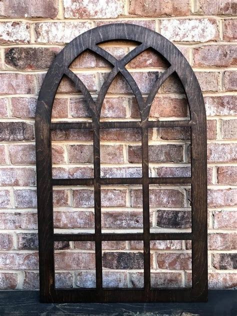 Arched Window Frame Faux Farmhouse Frame Arched Stained Etsy Arched