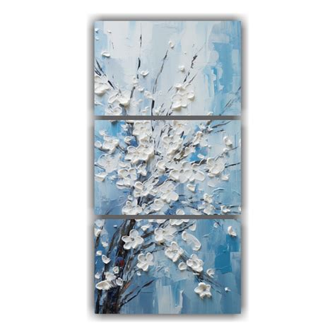 Cuadro De Flores De Cerezo Azules En Lienzo Decocuadros