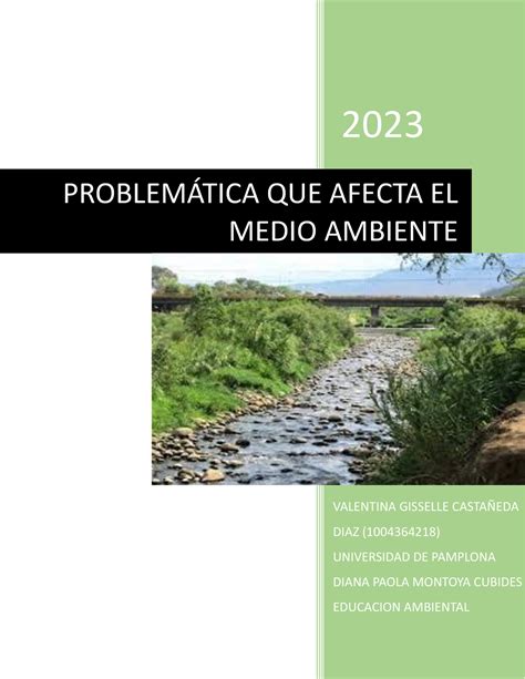 Contaminación De La Fuentes Hídricas 2023 Valentina Gisselle