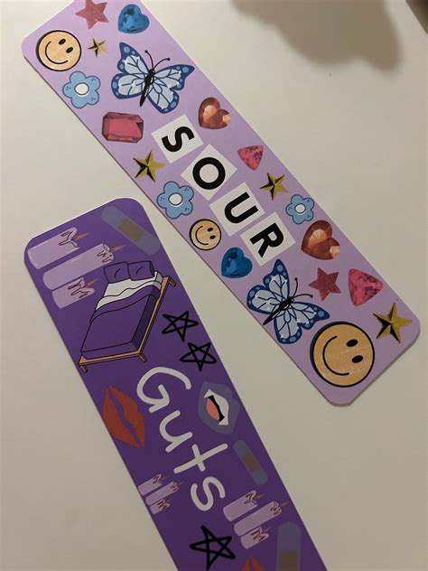 Olivia Rodrigo Sour And Guts Inspired Bookmarks Etsy