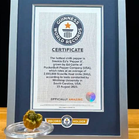 Pepper X Guinness World Record New Hottest Pepper In The World