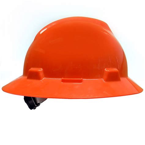 Compre Su Casco Ala Amplia Msa V Gard Naranja Suspension Fas Trac Por