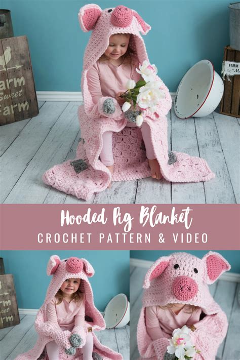 Crochet Pig Blanket - MJ's off the Hook Designs