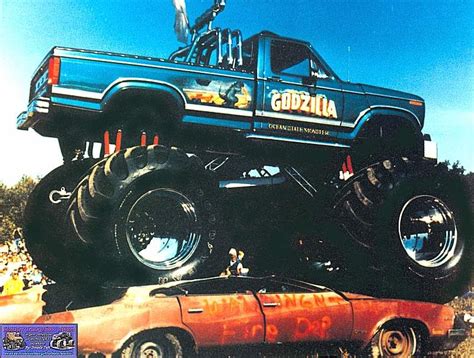 Godzilla Monster Truck Crushing Cars