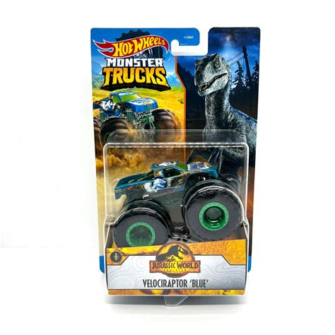 Hot Wheels Monster Truck Jurassic World Dominion Velociraptor Blue Walmart