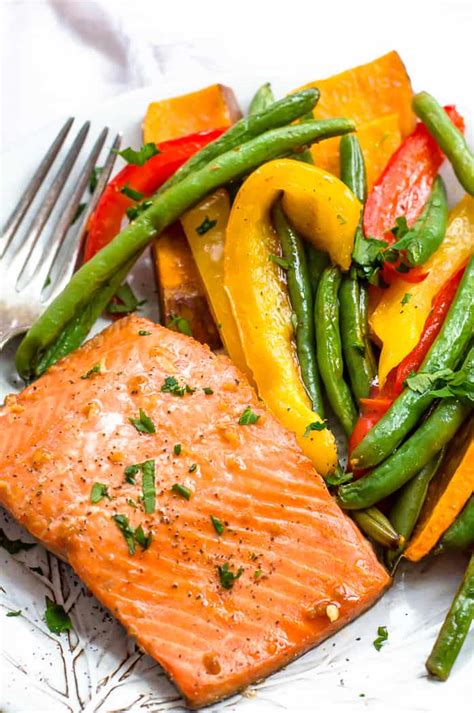 Minute Sheet Pan Salmon With Mixed Veggies The Natural Nurturer