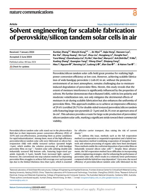 PDF Solvent Engineering For Scalable Fabrication Of Perovskite