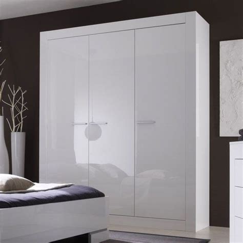 Armoire Blanc Laqu Portes Design Bellissima Meuble Rangement