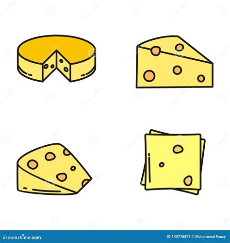 Set Of Cheese Vector Illustration Cheese Icon Stock Vector