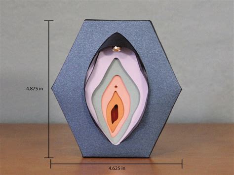 Layered Paper Craft Vulva Art Wall Art Desk Art Sex Ed Anatomical