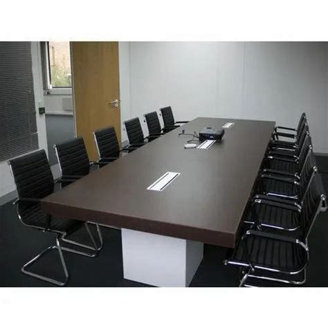 Brown And White Rectangular Modular Wooden Conference Table Seating