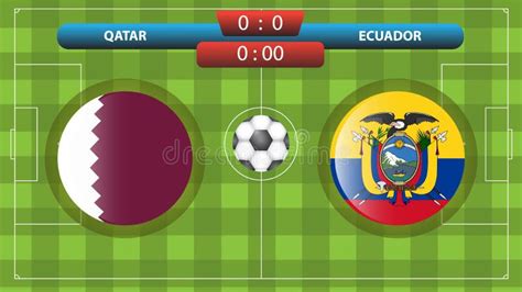 Qatar Vs Ecuador Soccer Match Template Stock Vector Illustration Of