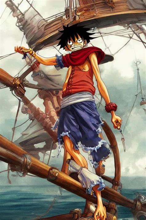 Luffy From One Piece On A Pirate Ship Highly Stable Diffusion OpenArt