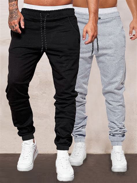 Manfinity Basics Hombres Piezas Pantalones Deportivos De Cintura Con