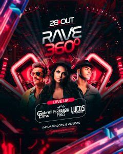 Flyer Rave Graus Line Up Gabriel Lima Fernanda Pires Lucas Do