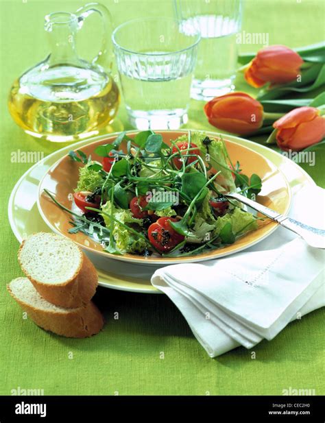 Rocket herb salad Stock Photo - Alamy