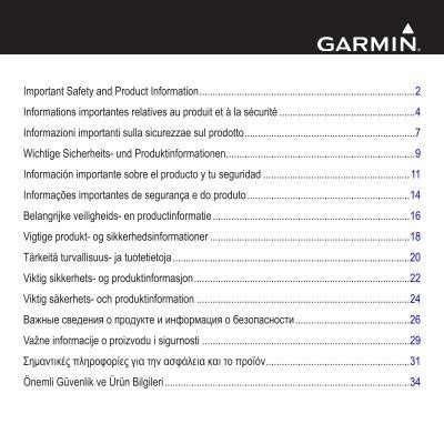 Garmin Gpsmap S Important Safety And Product Information