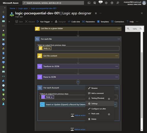 Concurrency Control In Nested For Each Loop In Azure Logic Apps