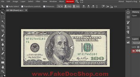 100 Dollar Bill Template In Psd Format - Fakedocshop