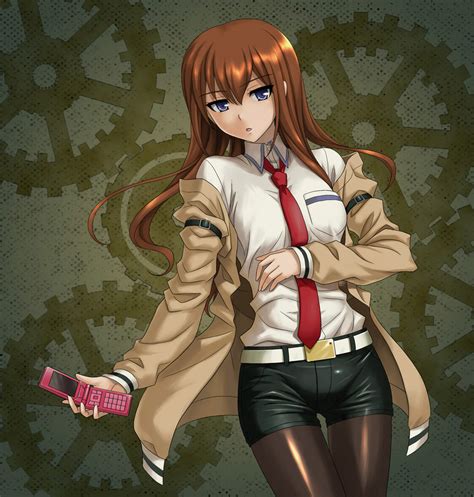 Safebooru Blue Eyes Breasts Brown Hair Cellphone Gears Hida Tatsuo