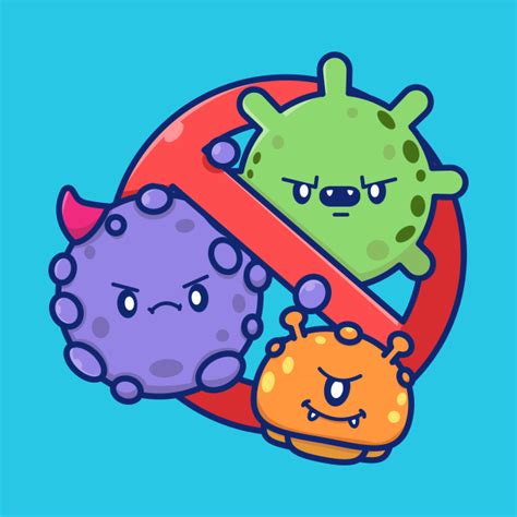 Cute Virus Cartoon Virus Pin Teepublic