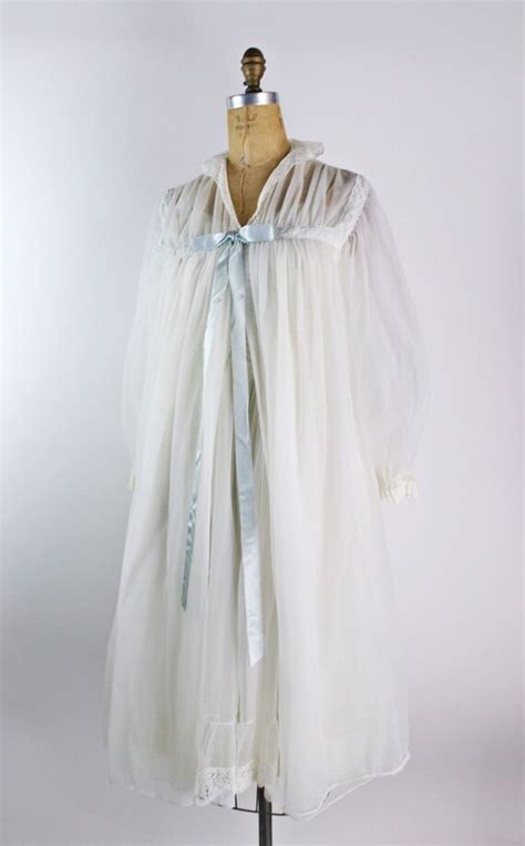 50s Wedding Lingerie Set White Peignoir Set Vinta Gem