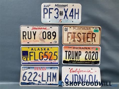 Metal License Plates Chippypaint Garage Mancave Decor Tx Mo Ca Ak In