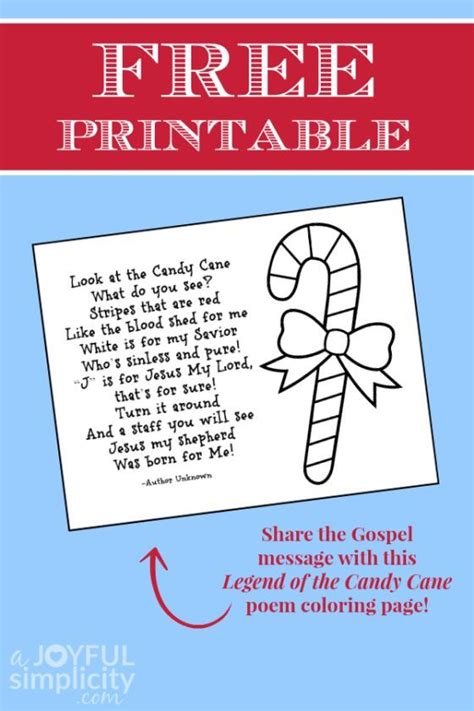 Free Printable Legend Of The Candy Cane Poem Coloring Page With Images Christmas Sunday