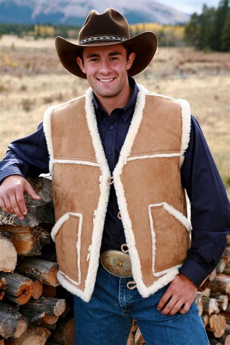 Shearling Vest For Men Handcrafted Sheepskin Outerwearthe Sheepherder