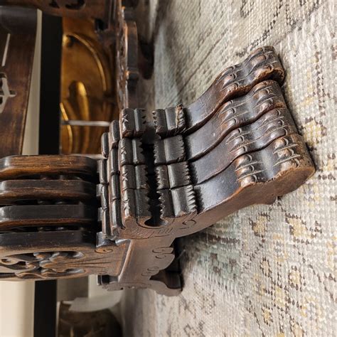 Vintage Art Nouveau Nesting Tables In Wood And Brass