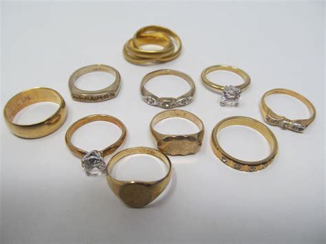 Gold Plated Ring Lot 10 Rings Included Sizes 4 65 Vintage Etsy