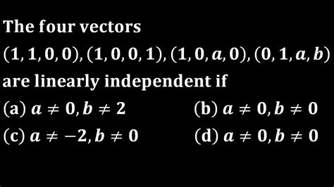 Kerala PSC 2018 HSST Linear Algebra Linearly Independent Vectors YouTube