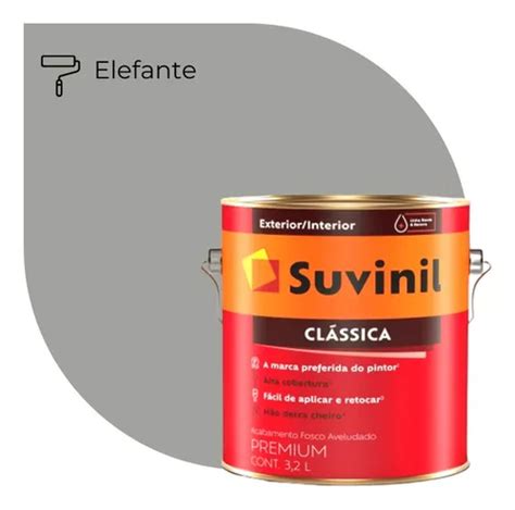 Tinta Fosco Antimofo Suvinil Classica 3 2lt Cinza Elefante Frete grátis