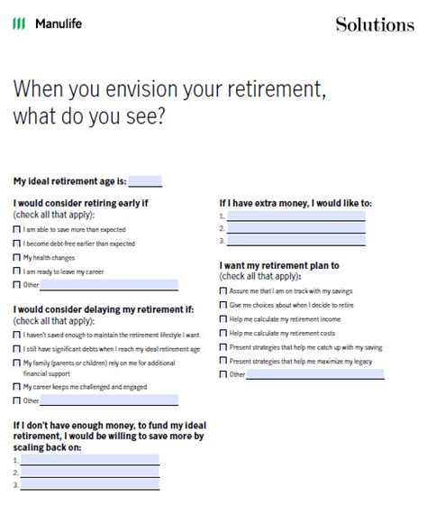 Retirement Planning Worksheet Solutions For Financial Planning — Valcore Planning Solutions