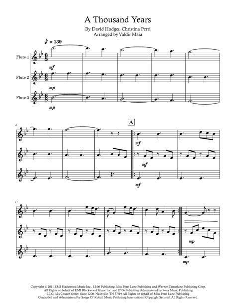 A Thousand Years Arr Valdir Maia By Christina Perri Sheet Music For